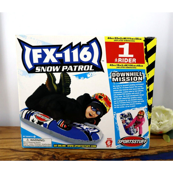 Sportsstuff FX-116 Snow Patrol 1 Rider Inflatable Snow Sledding Tube New In Box - Picture 1 of 5